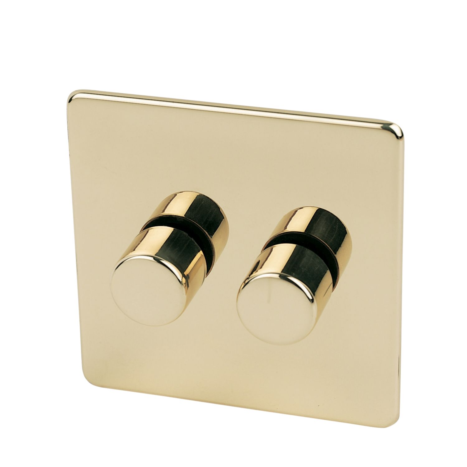 Crabtree Platinum 2-Gang 2-Way Dimmer Switch Polished Brass (84762)