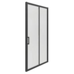 Essentials Framed Rectangular Sliding Shower Door Matt Black 1500mm x 1850mm