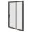 Essentials Framed Rectangular Sliding Shower Door Matt Black 1500mm x 1850mm