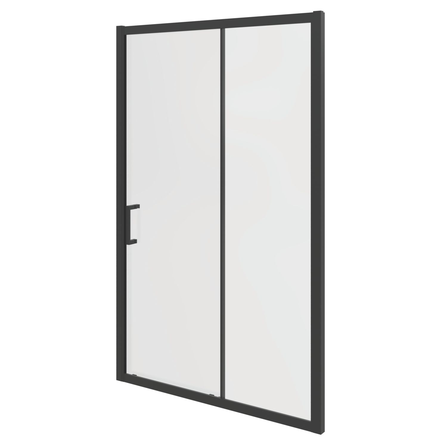 Essentials Framed Rectangular Sliding Shower Door Matt Black 1500mm x 1850mm (847AA)