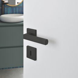 Cooke & Lewis Preder Lever on Rose Door Handles Pair Matt Black