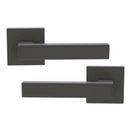 Cooke & Lewis Preder Lever on Rose Door Handles Pair Matt Black