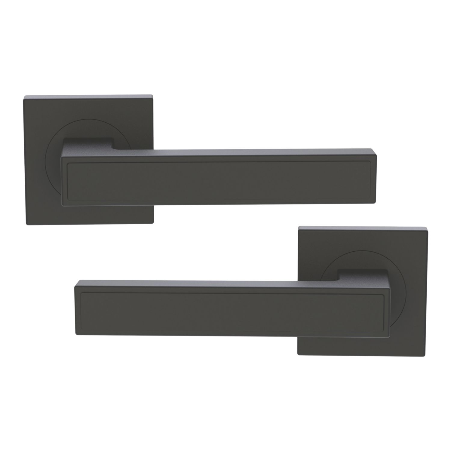 Cooke & Lewis Preder Lever on Rose Door Handles Pair Matt Black (847CM)