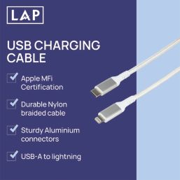 LAP USB-C to Lightning Charging Cable 1m