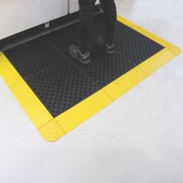 COBA Fatigue-Lock Workplace Safety Matting Yellow 150mm x 150mm 4 Pack