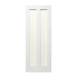 2-Clear Light Primed White Wooden Shaker Internal Door 2040mm x 826mm