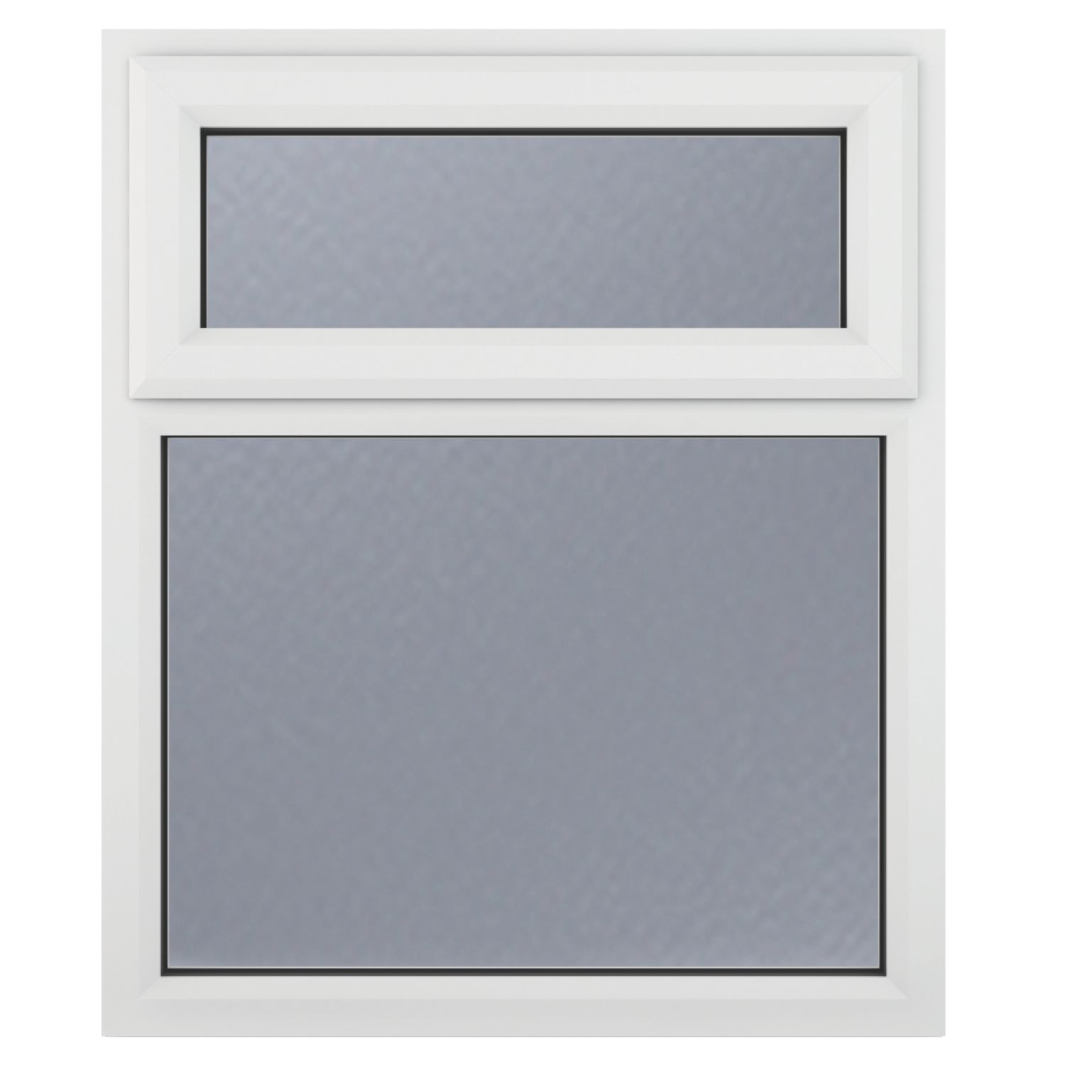Crystal Top Opening Obscure Triple-Glazed Casement White uPVC Window 905mm x 965mm (847JM)