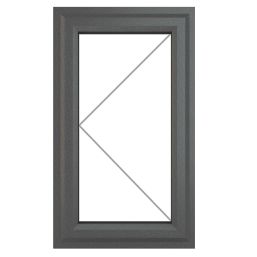 Crystal  Left-Hand Opening Clear Triple-Glazed Casement Anthracite on White uPVC Window 610mm x 1040mm