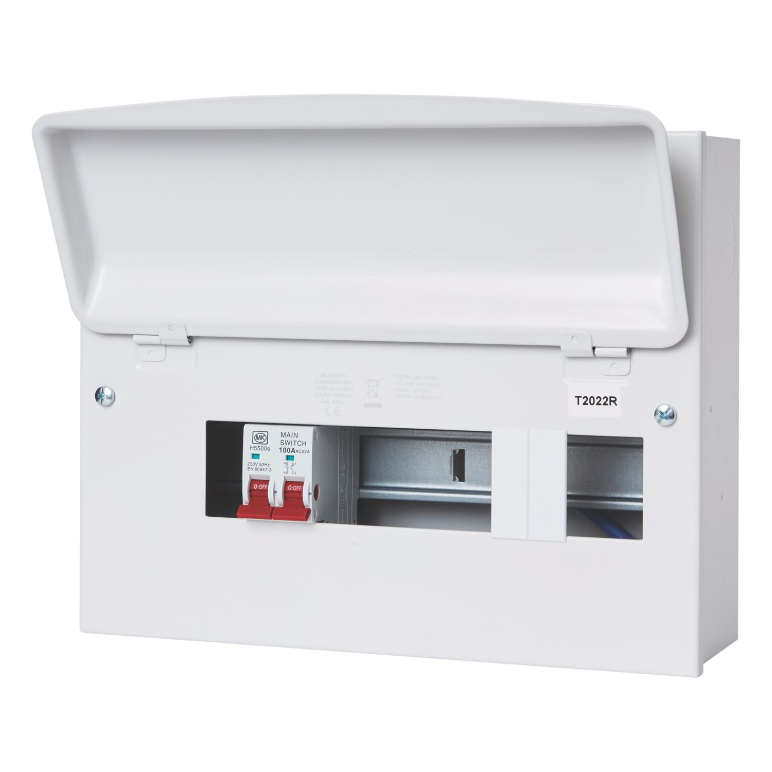 MK Sentry 12-Module 10-Way Part-Populated Main Switch Consumer Unit (847KP)