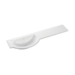 Alaska Bathroom Fitted Furniture Pack LH Vanity with Basin Soft Blue Matt 1244mm x 355mm x 997mm