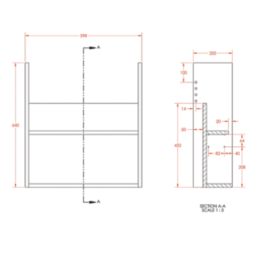 Alaska Bathroom Fitted Furniture Pack LH Vanity with Basin Soft Blue Matt 1244mm x 355mm x 997mm