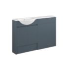 Alaska Bathroom Fitted Furniture Pack LH Vanity with Basin Soft Blue Matt 1244mm x 355mm x 997mm