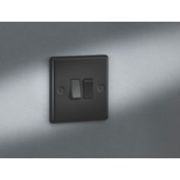 Knightsbridge  10AX 2-Gang 2-Way Light Switch  Matt Black with Black Inserts