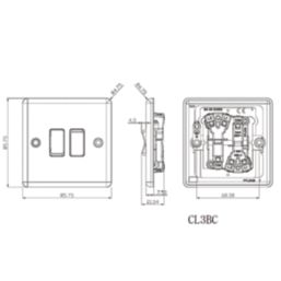 Knightsbridge  10AX 2-Gang 2-Way Light Switch  Matt Black with Black Inserts