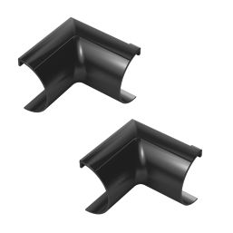 D-Line Black Mini Trunking Internal Bends 30mm x 15mm 2 Pack