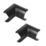 D-Line Black Mini Trunking Internal Bends 30mm x 15mm 2 Pack