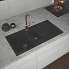 ETAL Comite 1.5 Bowl Granite Composite Kitchen Sink Black Reversible 1000 x 500mm