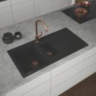 ETAL Comite 1.5 Bowl Composite Kitchen Sink Black Reversible 1000mm x 500mm