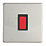 Contactum Lyric 32A 1-Gang DP Control Switch Brushed Steel  with Black Inserts