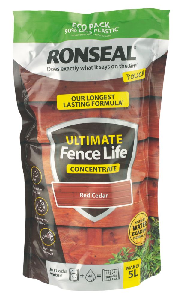 Ronseal Ultimate Fence Life Concentrate 950ml Red Cedar Shed & Fence Paint