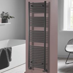 Towelrads 1600mm x 400mm 2160BTU Black Flat  Towel Radiator