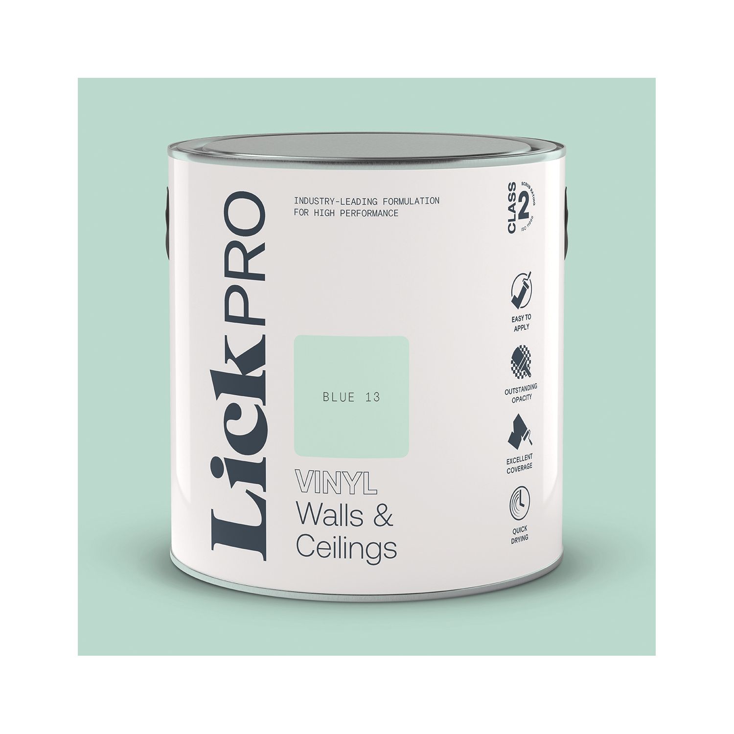 LickPro 2.5Ltr Blue 13 Vinyl Matt Emulsion Paint (847TM)