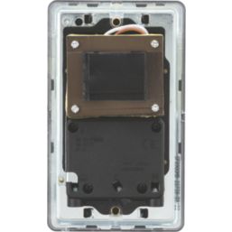 Knightsbridge  2-Gang Dual Voltage Shaver Socket 115 V / 230V Matt Black with Black Inserts