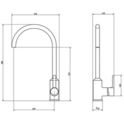 ETAL Entice Single Lever Mono Mixer Kitchen Tap Brushed Steel