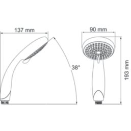 Mira Nectar Shower Handset White 90mm x 193mm
