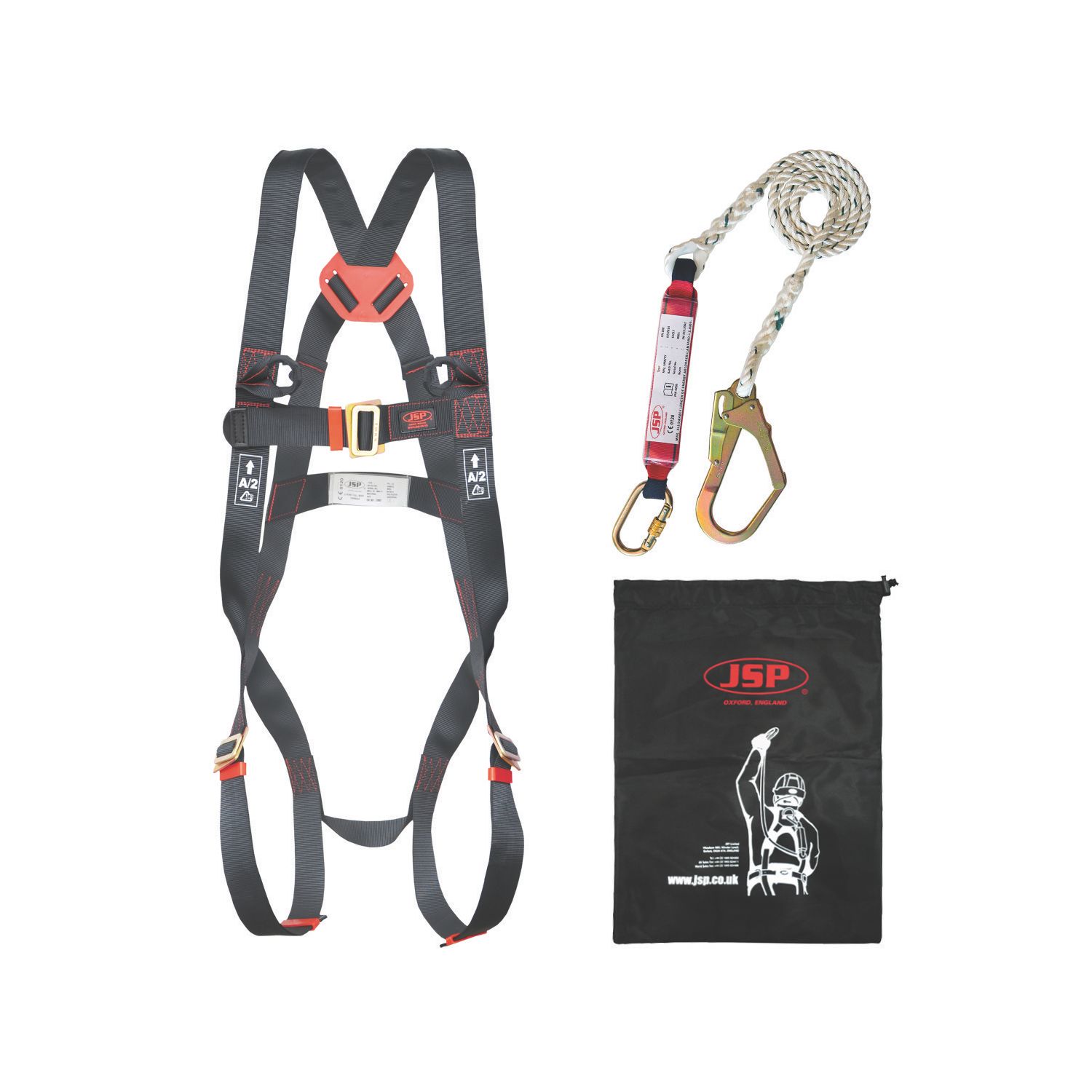 JSP Spartan Single Tail Fall Arrest Kit with Lanyard 2m (8489F)