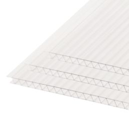 Radmat Building Materials Twinwall Polycarbonate Sheet Clear 690mm x 10mm x 4000mm 3 Pack