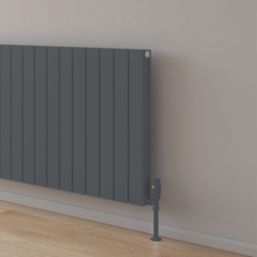 Reina Piatto Single 600mm x 595mm 1529BTU Anthracite Vertical Designer Radiator