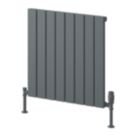 Reina Piatto Single 600mm x 595mm 1529BTU Anthracite Vertical Designer Radiator