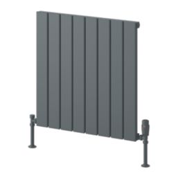 Reina Piatto Single 600mm x 595mm 1529BTU Anthracite Vertical Designer Radiator