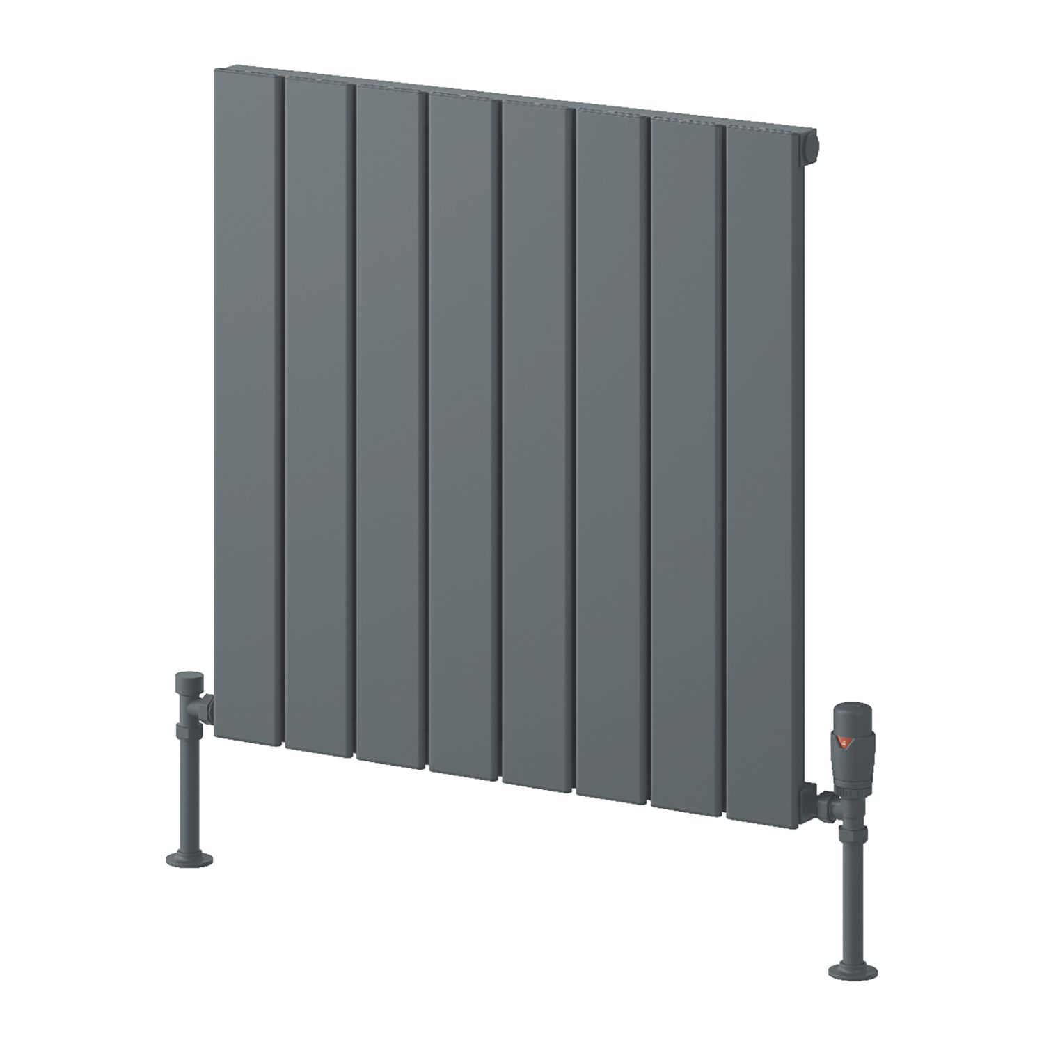 Reina Piatto Single 600mm x 595mm 1529BTU Anthracite Vertical Designer Radiator (848EE)