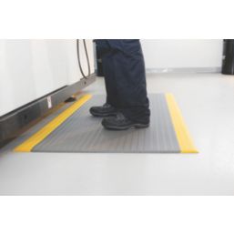 COBA Orthomat Anti-Fatigue Floor Mat Grey/Yellow 1.5m x 0.9m x 9mm