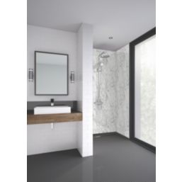 Splashwall Marble Bathroom Wall Panel Matt White 585mm x 2420mm x 11mm