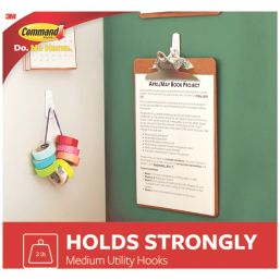 Command White Self-Adhesive Medium Utility Hook 7 Pack