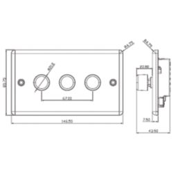 Knightsbridge  3-Gang 2-Way LED Intelligent Dimmer Switch  Brushed Chrome