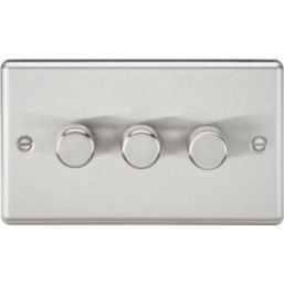 Knightsbridge  3-Gang 2-Way LED Intelligent Dimmer Switch  Brushed Chrome