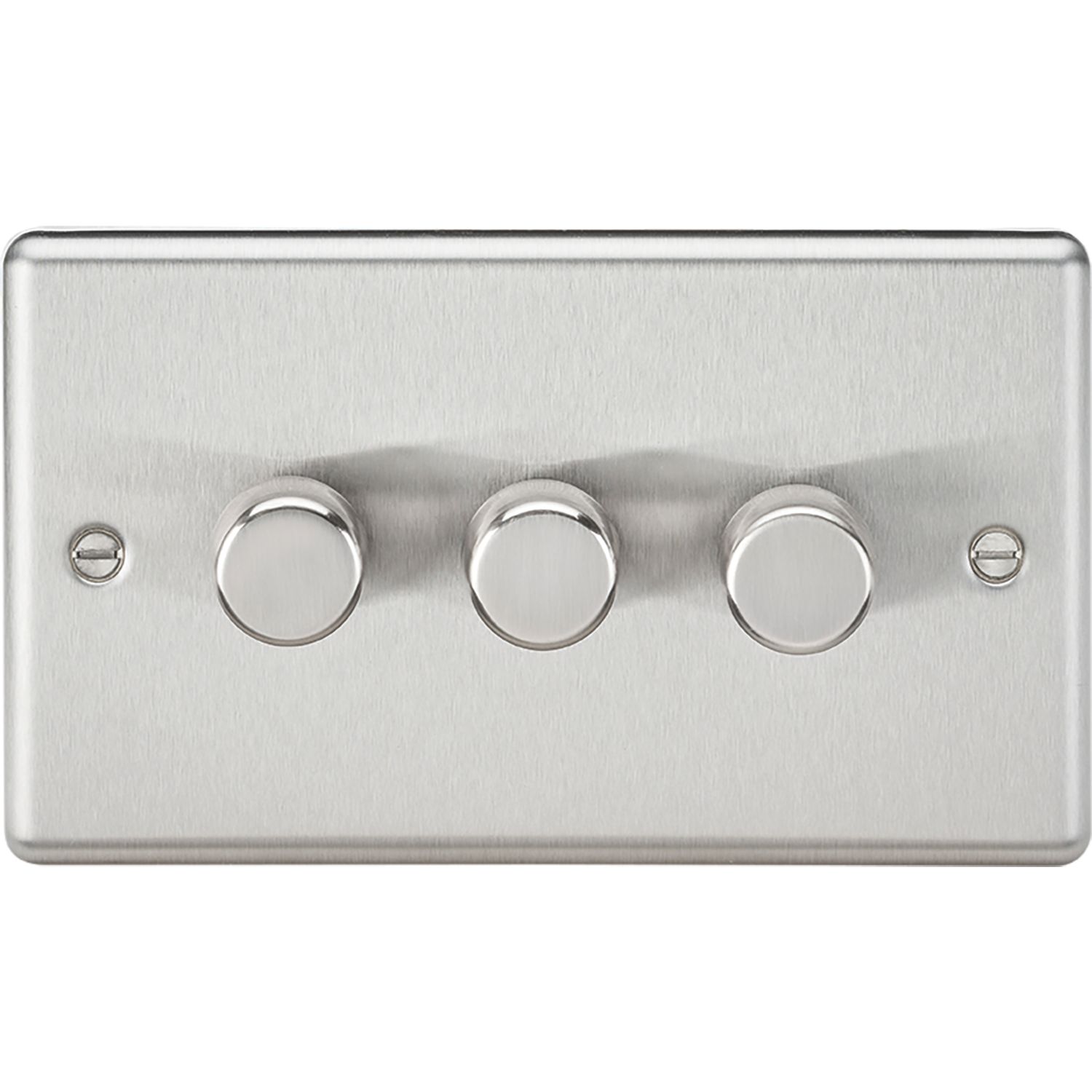 Knightsbridge 3-Gang 2-Way LED Intelligent Dimmer Switch Brushed Chrome (848PY)
