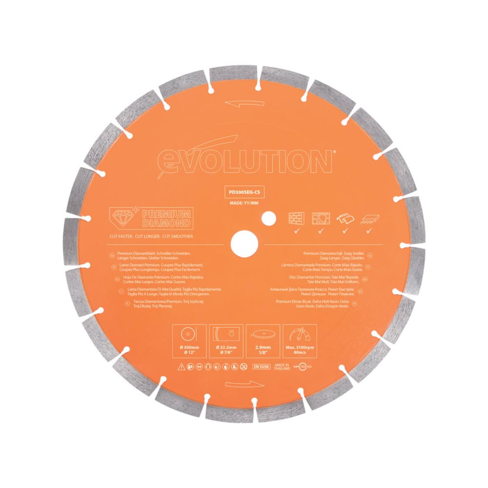 Evolution PD300SEGCS Masonry Premium Diamond Blade 300mm x 22.2mm