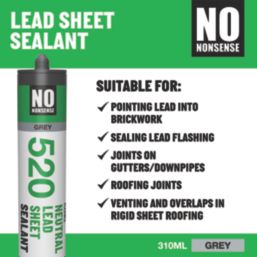 No Nonsense 520 Lead Sheet Silicone Sealant  Grey 310ml