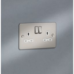 Knightsbridge  13A 2-Gang DP Switched Double Socket Pearl  with White Inserts