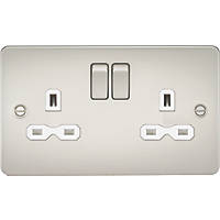 Knightsbridge  13A 2-Gang DP Switched Double Socket Pearl  with White Inserts
