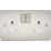 Knightsbridge  13A 2-Gang DP Switched Double Socket Pearl  with White Inserts