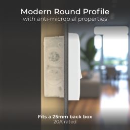 British General 800 Series 20A 1-Gang DP 'Water Heater' Printed Switch White