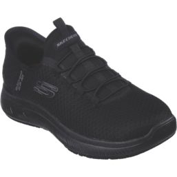 Skechers Summits SR - Enslee Size 8 Womens Black Water-Resistant Slip-On Occupational Work Trainers