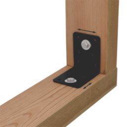Magnodur Reinforced Angle Brackets Black 100mm x 100mm x 90mm 10 Pack
