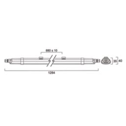 Sylvania Sylsplash Single 4ft LED IP65 Batten Light 40W 5000lm 220-240V